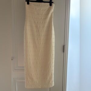 Dynamite Elegant Cream Strapless Dress in Size Medium